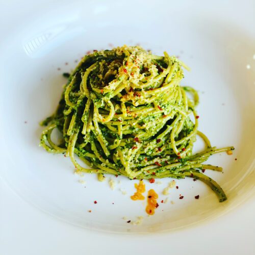 spaghette cu pesto de macris